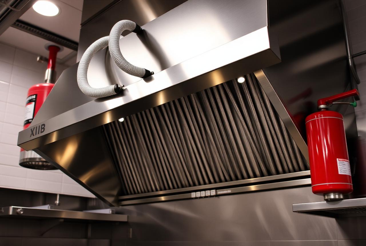 Instalasi Fire Trap System di atas kitchen hood dan deep fryer dapur komersial